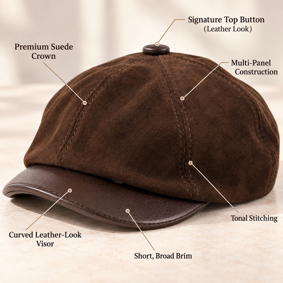 Newsboy Suede Leather Cap — ce_metastatic_01