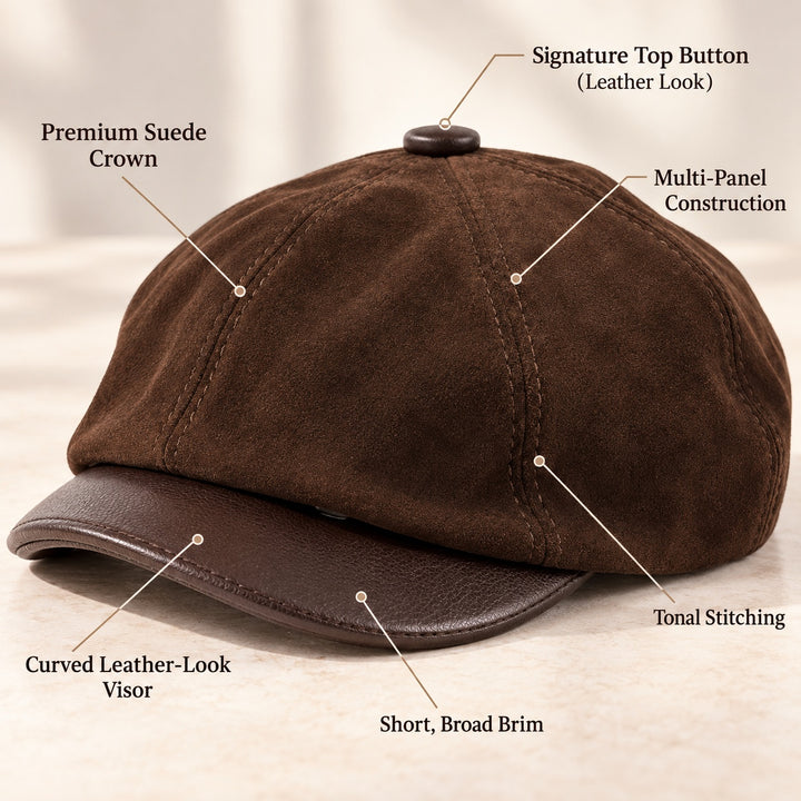 Newsboy Suede Leather Cap — ce_metastatic_01