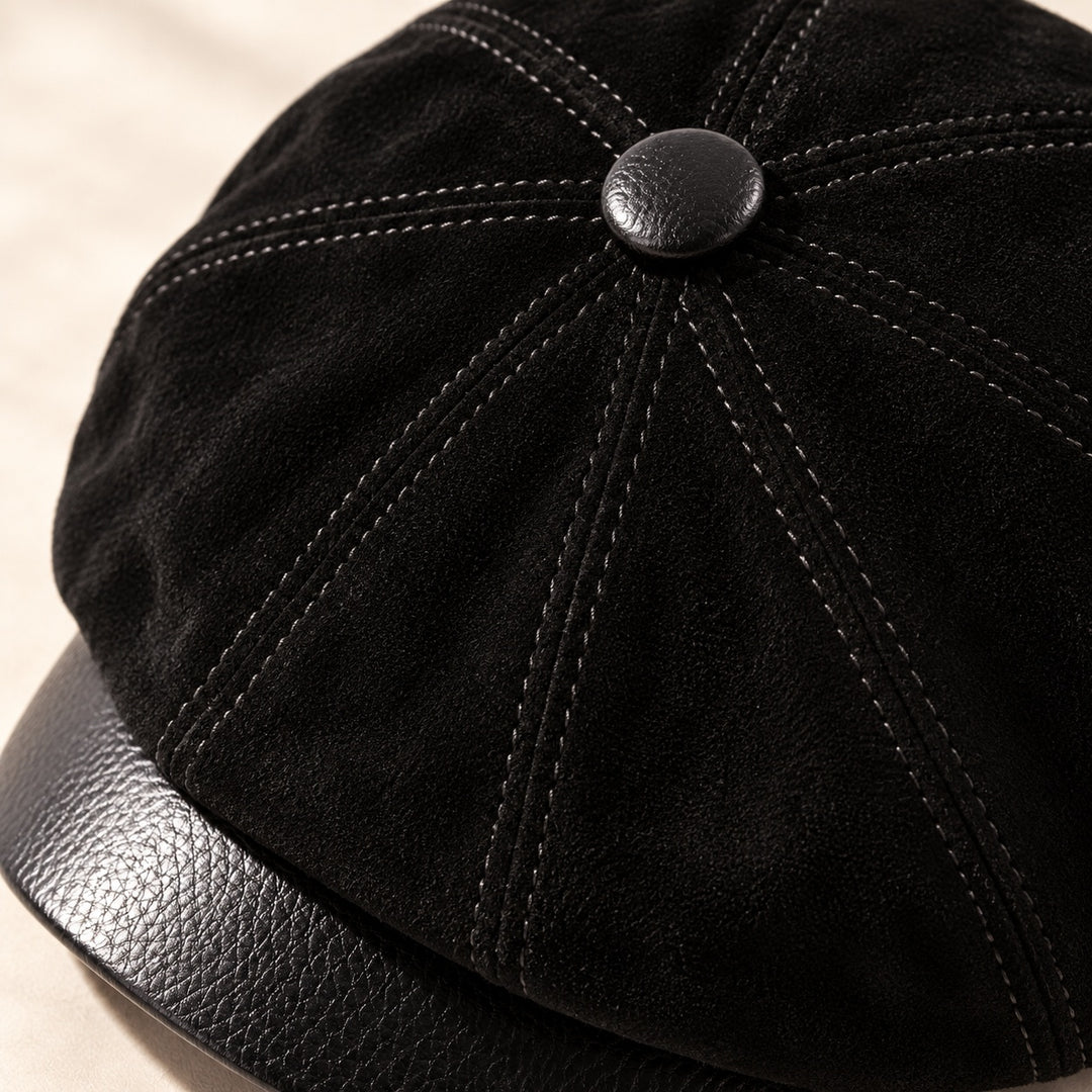 Newsboy Suede Leather Cap — ce_metastatic_01
