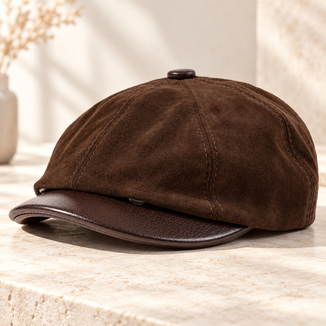 Newsboy Suede Leather Cap — ce_metastatic_01
