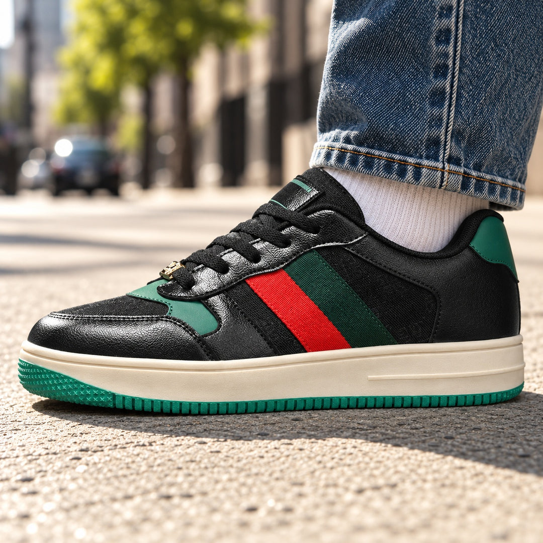 Palazzo Stripe Court Sneakers — ce_metastatic_01