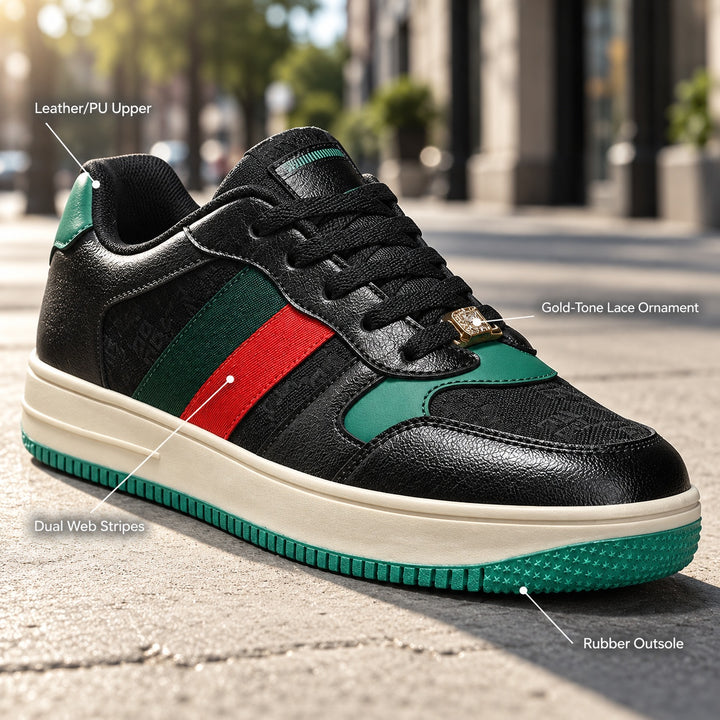 Palazzo Stripe Court Sneakers — ce_metastatic_01