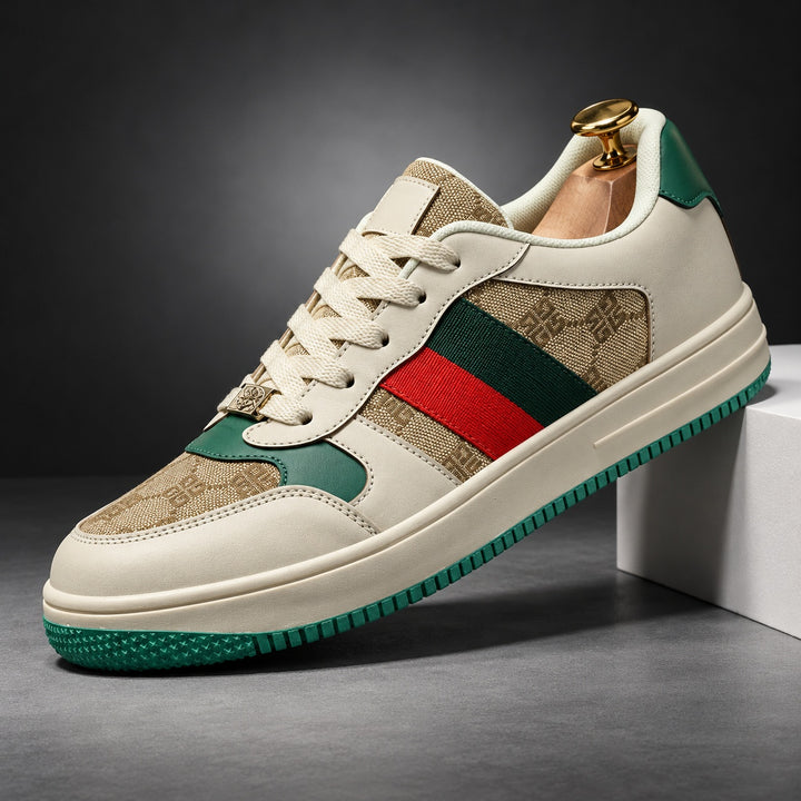 Palazzo Stripe Court Sneakers — ce_angle_01