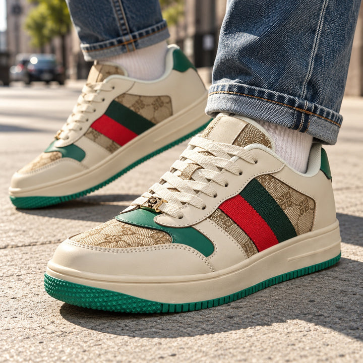 Palazzo Stripe Court Sneakers — ce_metastatic_01