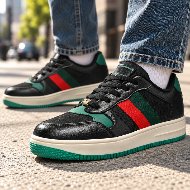 Palazzo Stripe Court Sneakers — ce_metastatic_01