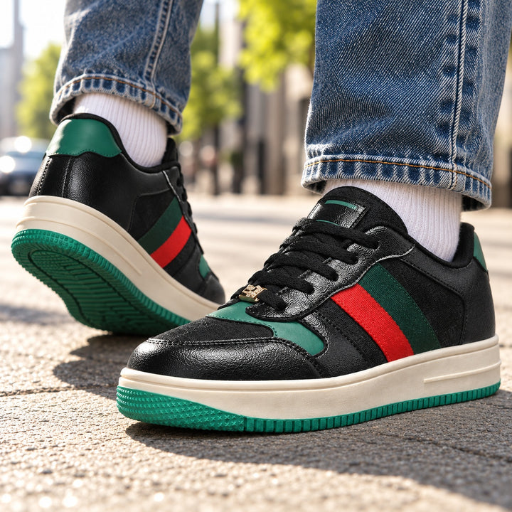 Palazzo Stripe Court Sneakers — ce_metastatic_01