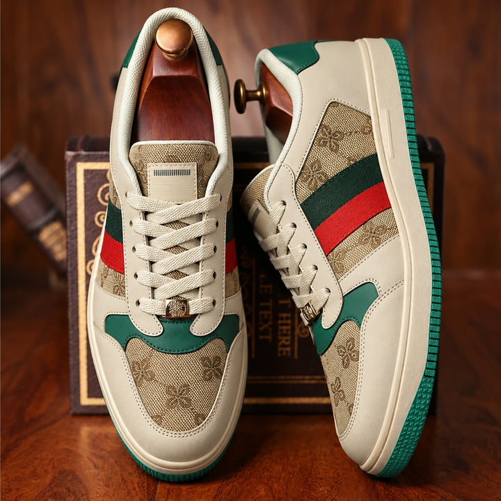 Palazzo Stripe Court Sneakers — ce_angle_01
