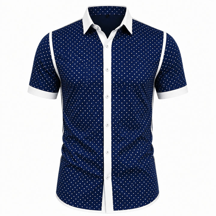 Pallino Contrast-Trim Polka Dot Shirt — ce_wb_01