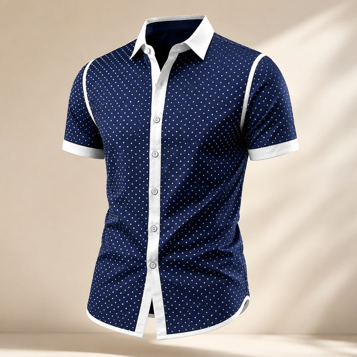 Pallino Contrast-Trim Polka Dot Shirt — ce_metastatic_01