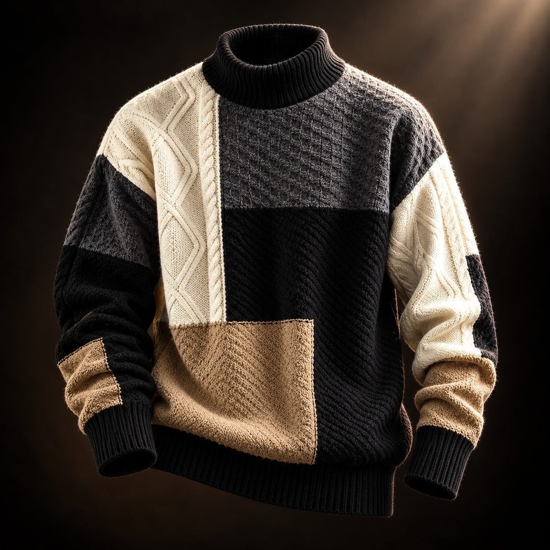 Patchwork Cable Knit Sweater — ce_soul_s3_01