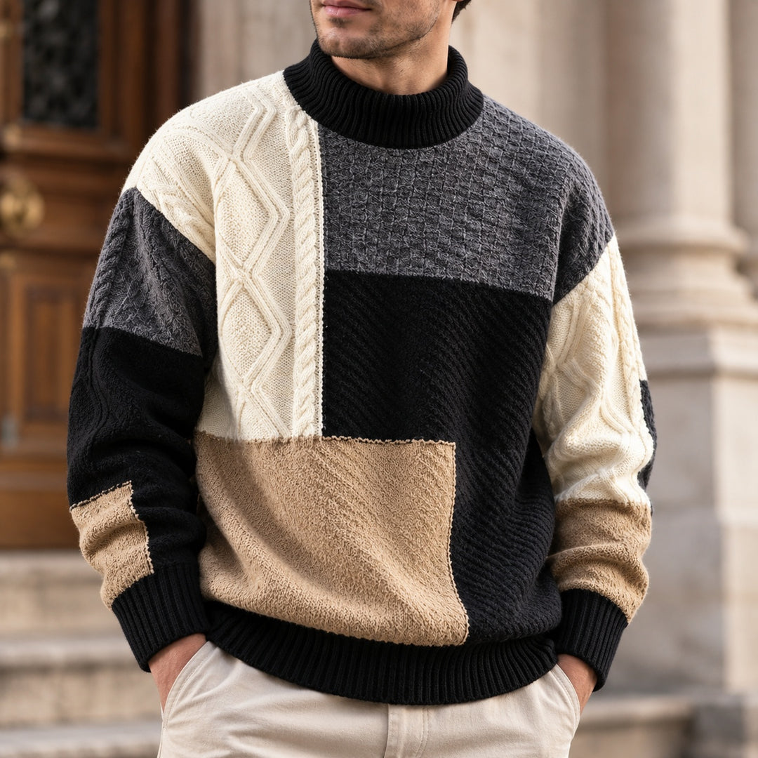 Patchwork Cable Knit Sweater — ce_soul_s2_01