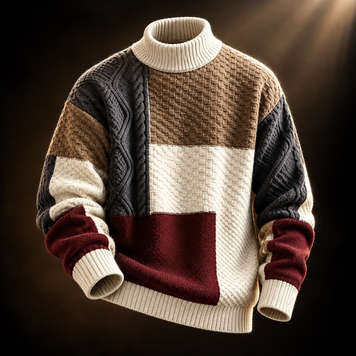 Patchwork Cable Knit Sweater — ce_soul_s3_01