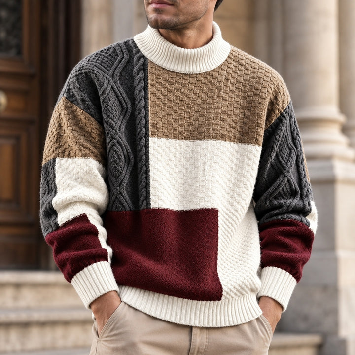 Patchwork Cable Knit Sweater — ce_soul_s2_01