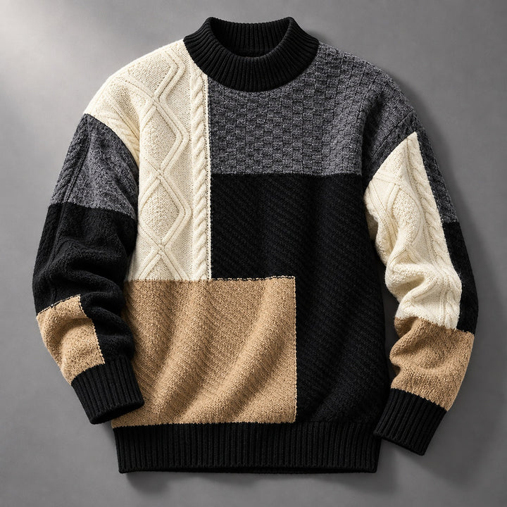 Patchwork Cable Knit Sweater — ce_soul_s1_01