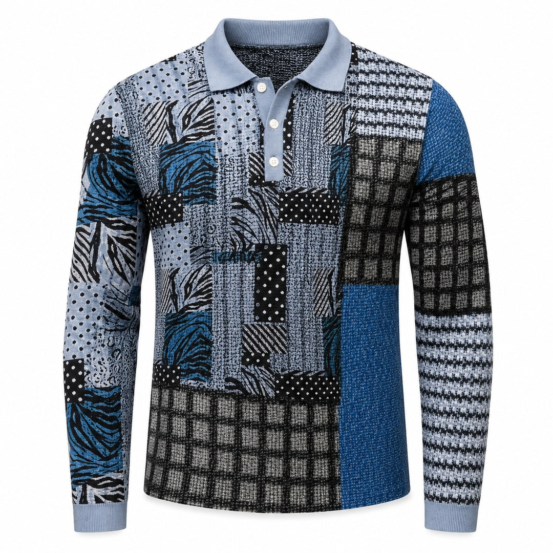 Patchwork Woven Polo — ce_wb_01