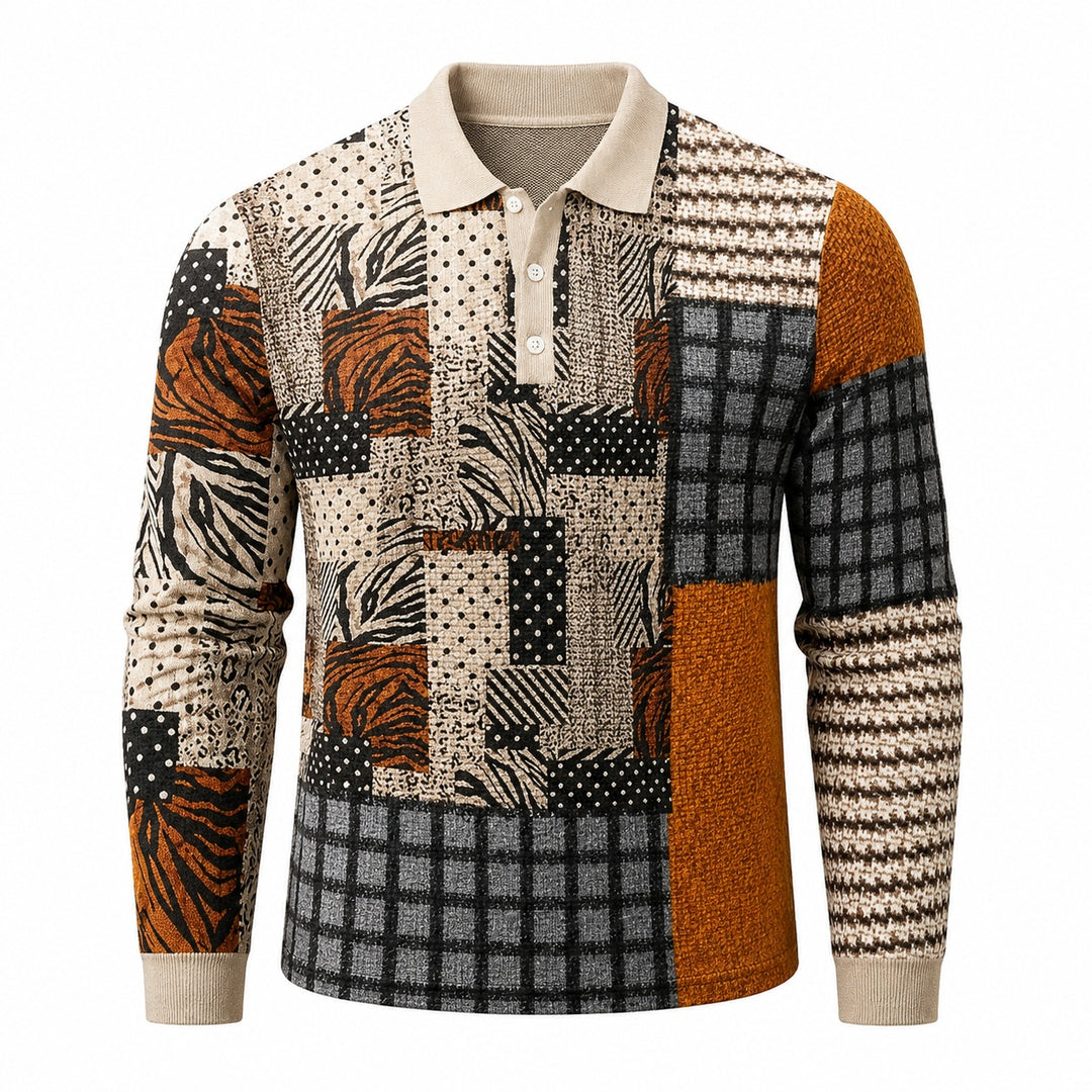 Patchwork Woven Polo — ce_wb_01
