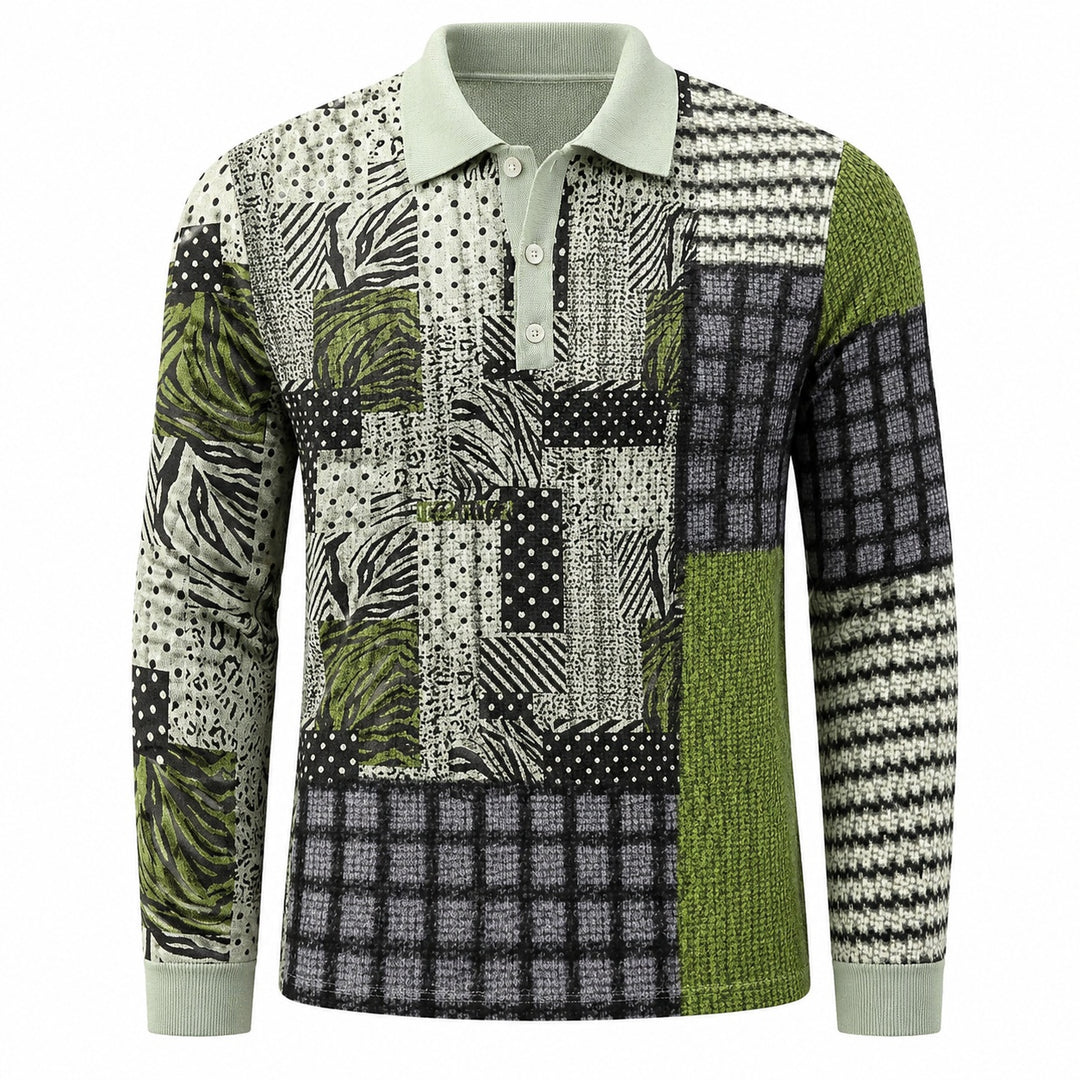 Patchwork Woven Polo — ce_wb_01