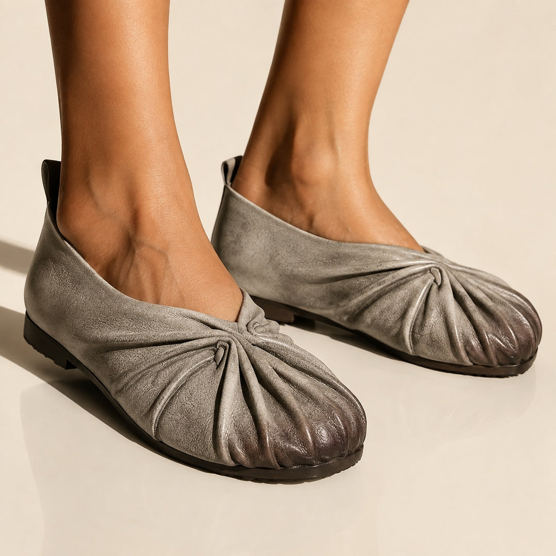 Petalfold Ruched Leather Flats — ce_brooklyn_s3_01