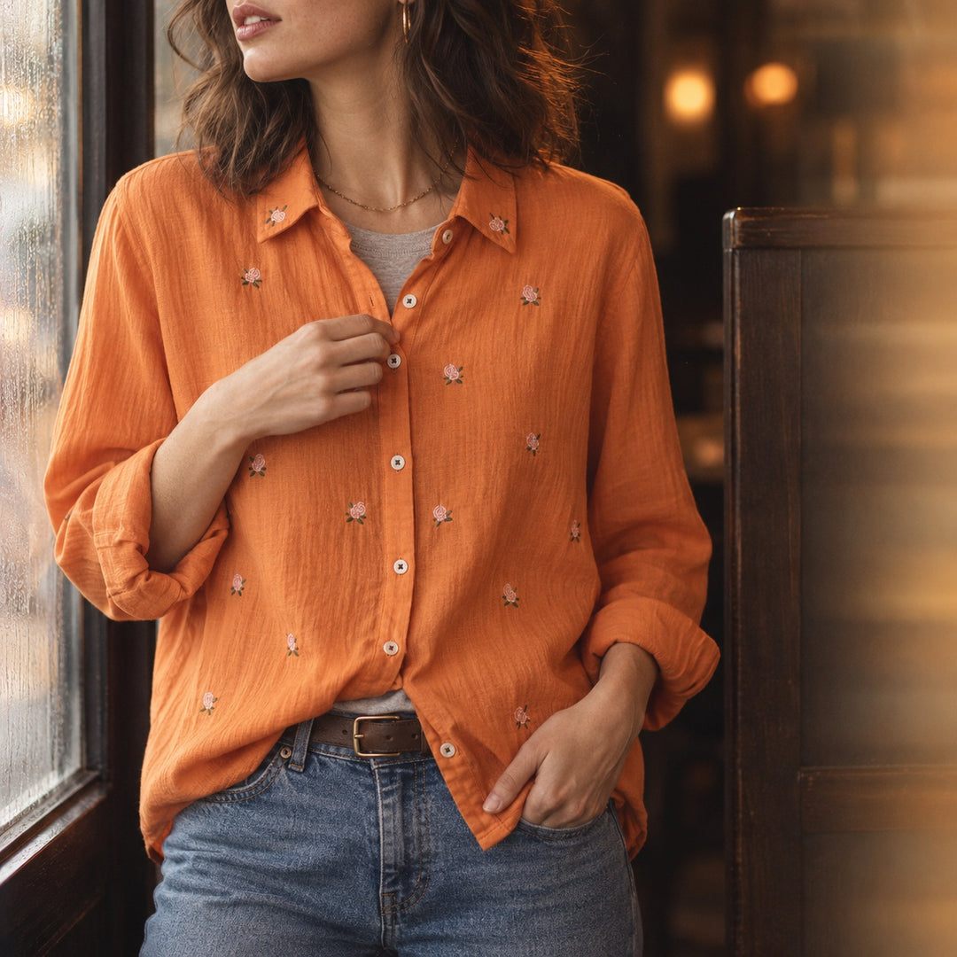 Posy Embroidered Cotton Blouse — ce_maiden_01