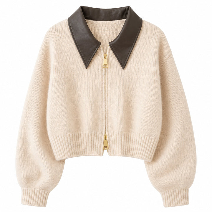 Rialto Leather-Collar Cardigan — ce_wb_01