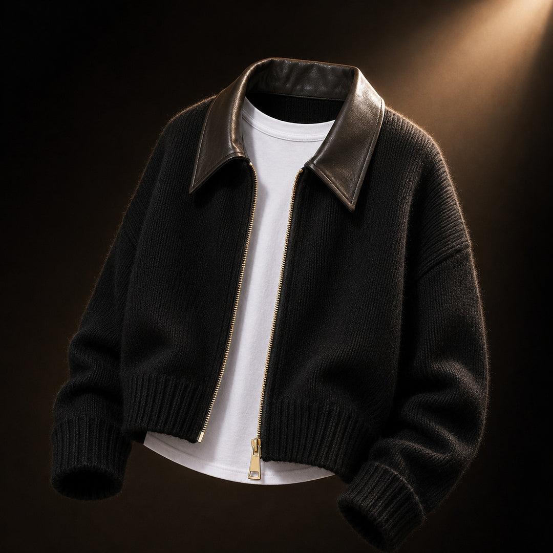 Rialto Leather-Collar Cardigan — ce_soul_s3_01