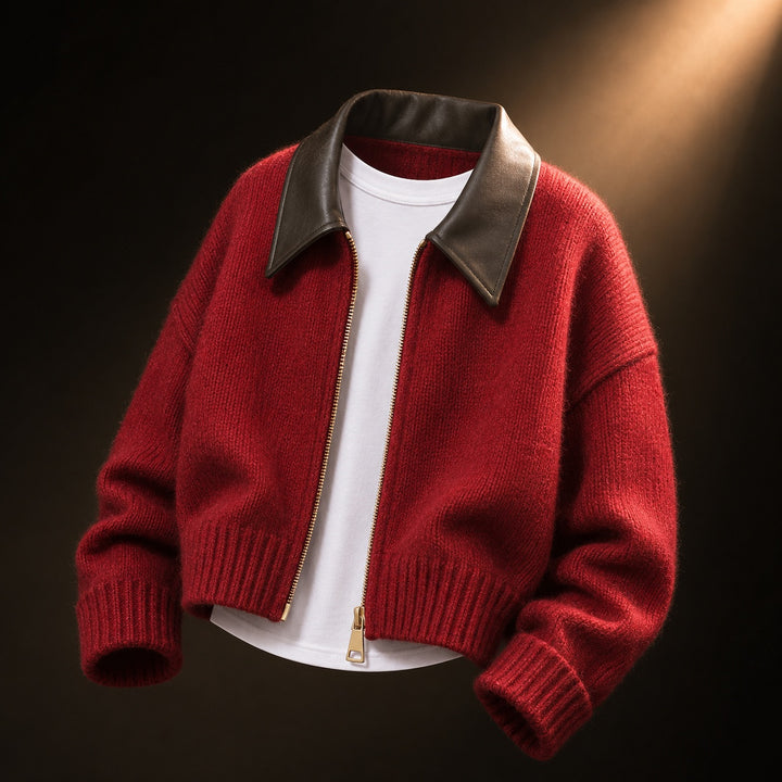 Rialto Leather-Collar Cardigan — ce_soul_s3_01