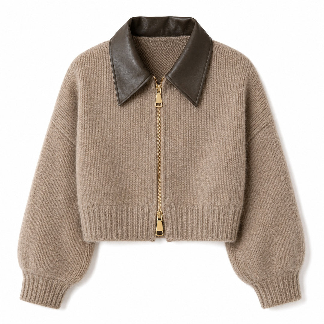 Rialto Leather-Collar Cardigan — ce_wb_01