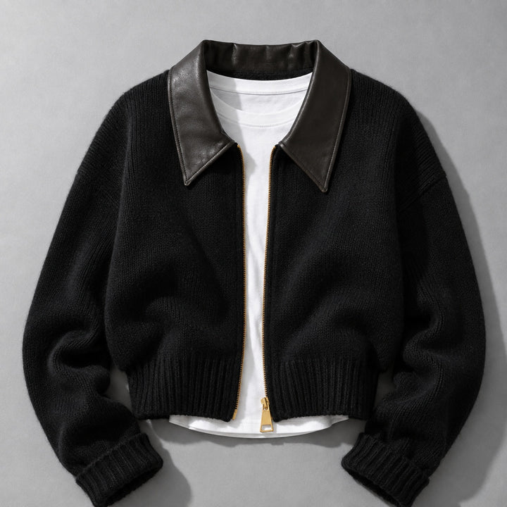 Rialto Leather-Collar Cardigan — ce_soul_s1_01
