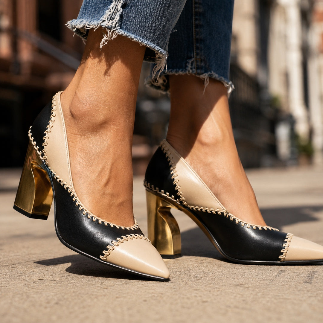 Ricamata Whipstitch Block-Heel Pumps — ce_brooklyn_s1_01