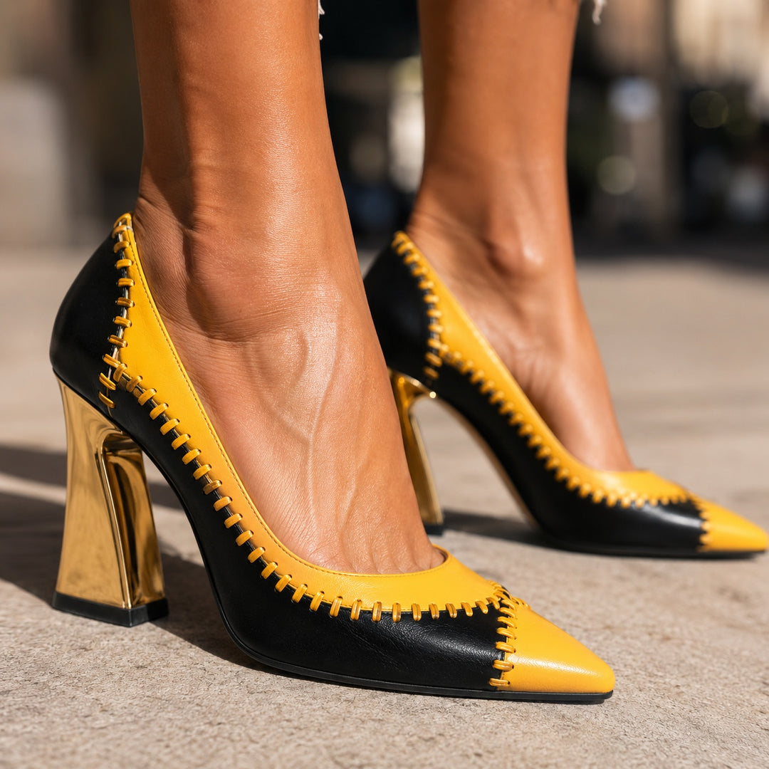 Ricamata Whipstitch Block-Heel Pumps — ce_brooklyn_s1_01
