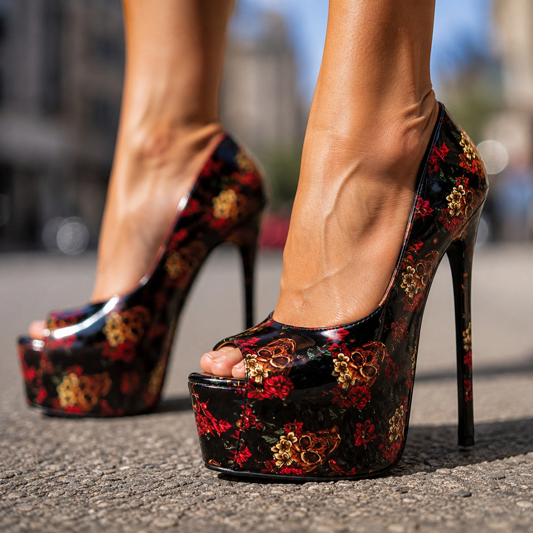 Rosario Skull-Floral Platform Peep-Toe Stilettos — ce_brooklyn_s1_01