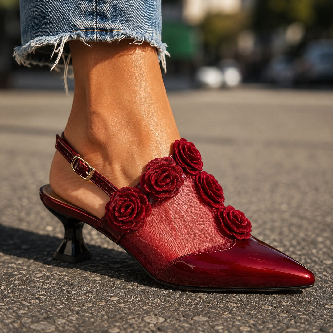 Rosellina Floral Mesh Slingback Pumps — ce_brooklyn_s2_01
