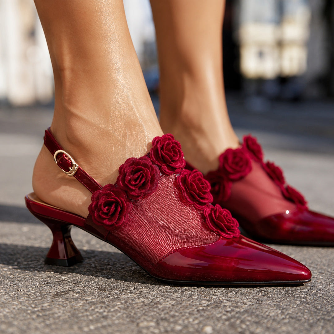 Rosellina Floral Mesh Slingback Pumps — ce_brooklyn_s1_01