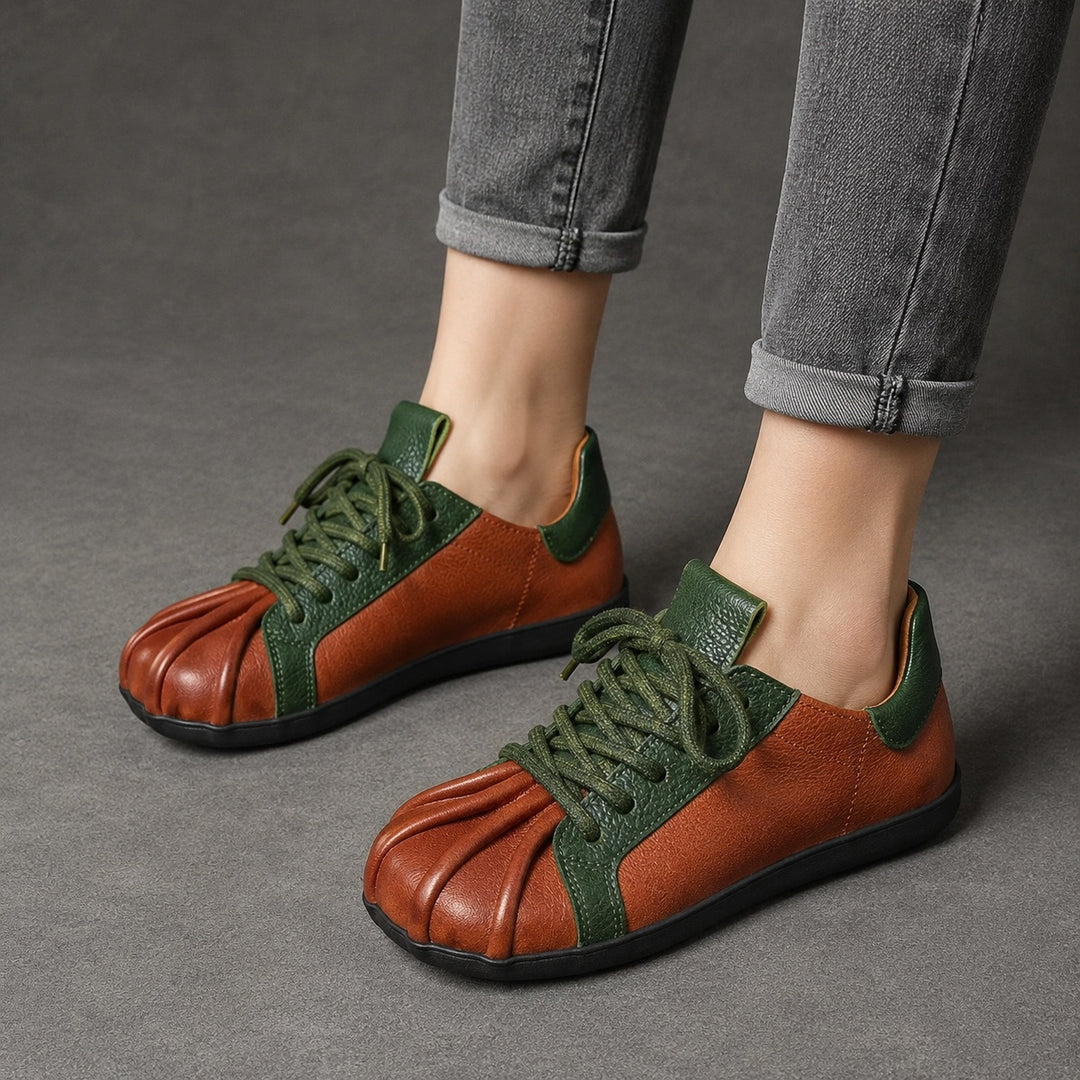 Sartina Pleated-Toe Lace-Up Sneakers — ce_pivot_side_02