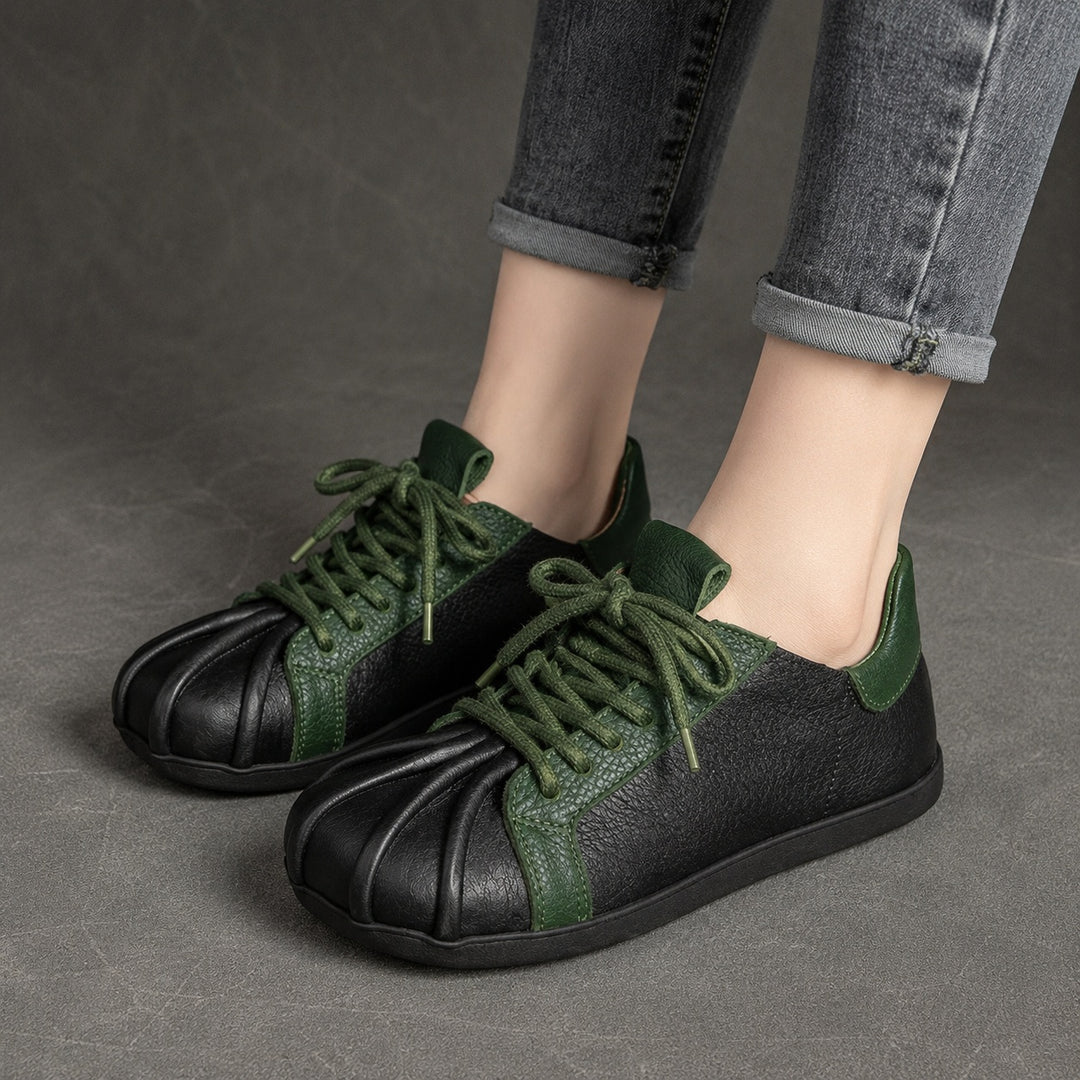 Sartina Pleated-Toe Lace-Up Sneakers — ce_pivot_side_03