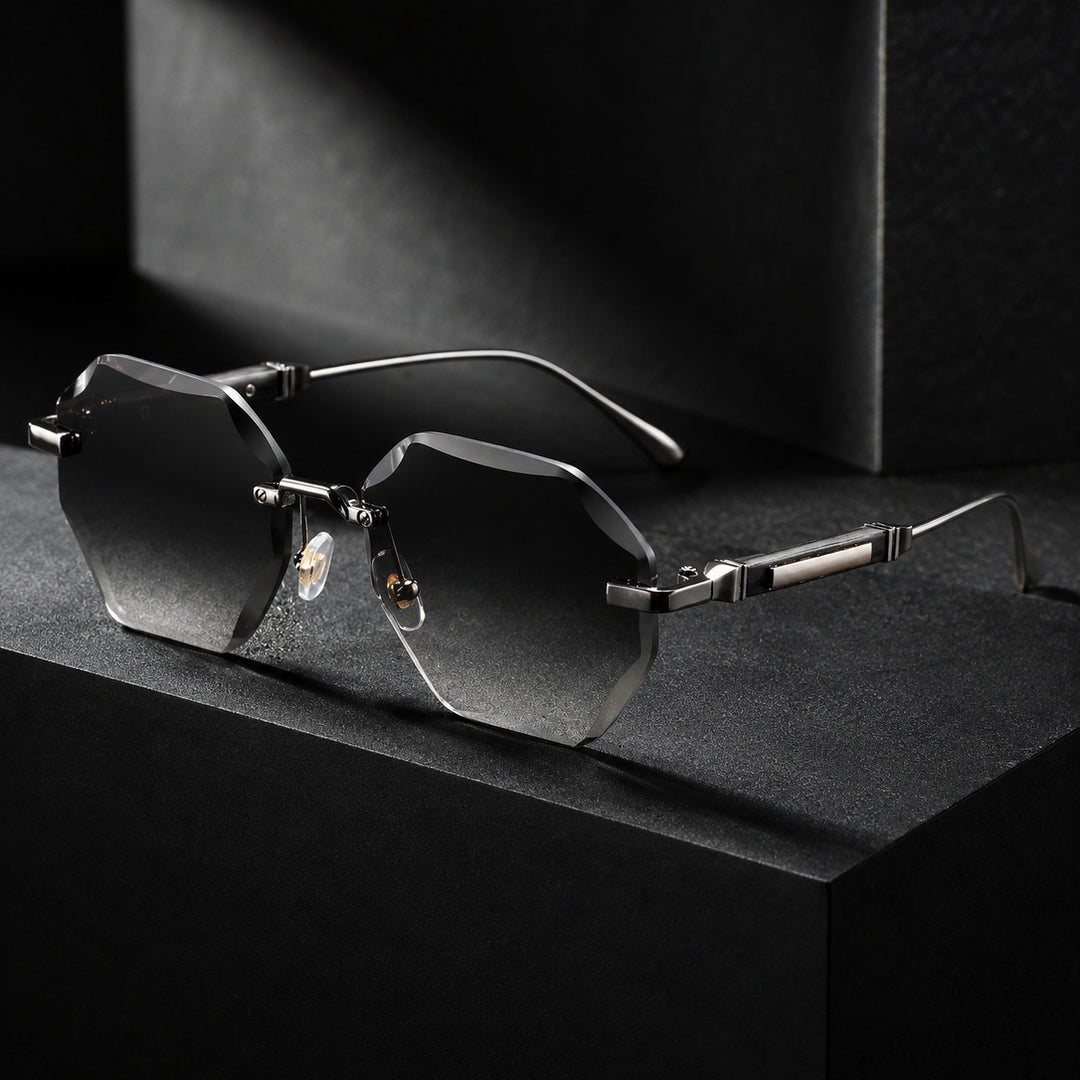 Sfaccettato Rimless Polygon Sunglasses — ce_metastatic_02