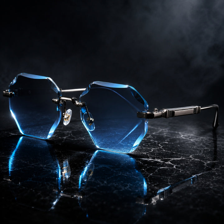 Sfaccettato Rimless Polygon Sunglasses — ce_metastatic_07