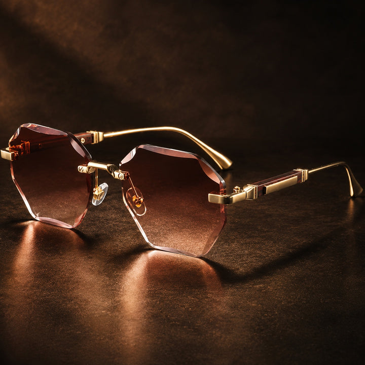 Sfaccettato Rimless Polygon Sunglasses — ce_metastatic_08