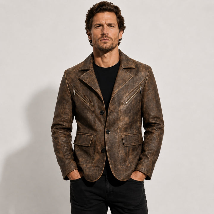 Sidecar Notch-Lapel Leather Blazer — ce_pivot_front_01