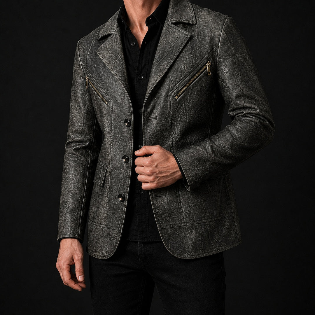Sidecar Notch-Lapel Leather Blazer — ce_studio_01