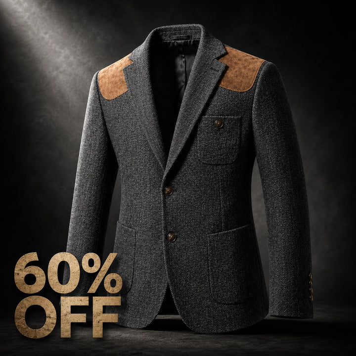 Spallina Suede-Patch Herringbone Blazer — ce_metastatic_01