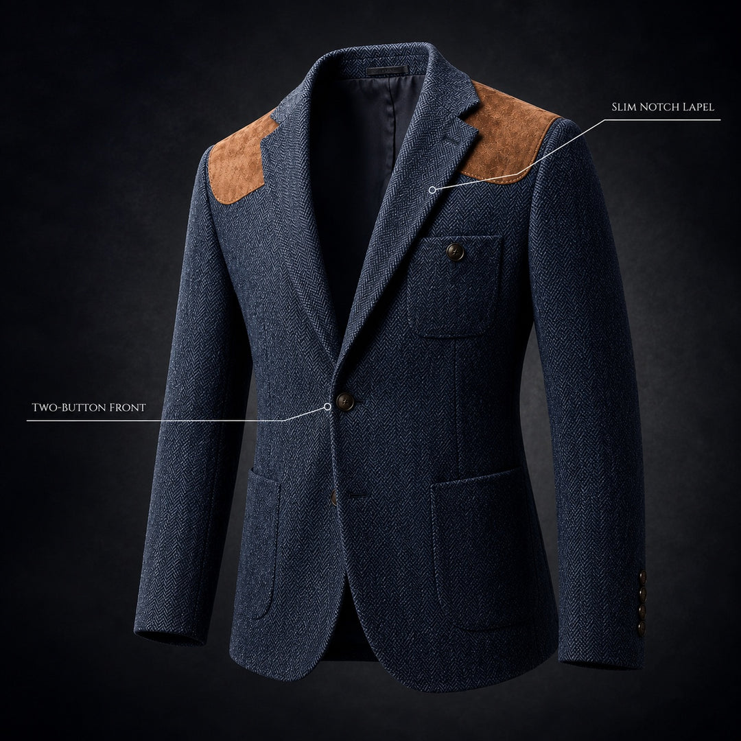 Spallina Suede-Patch Herringbone Blazer — ce_metastatic_02