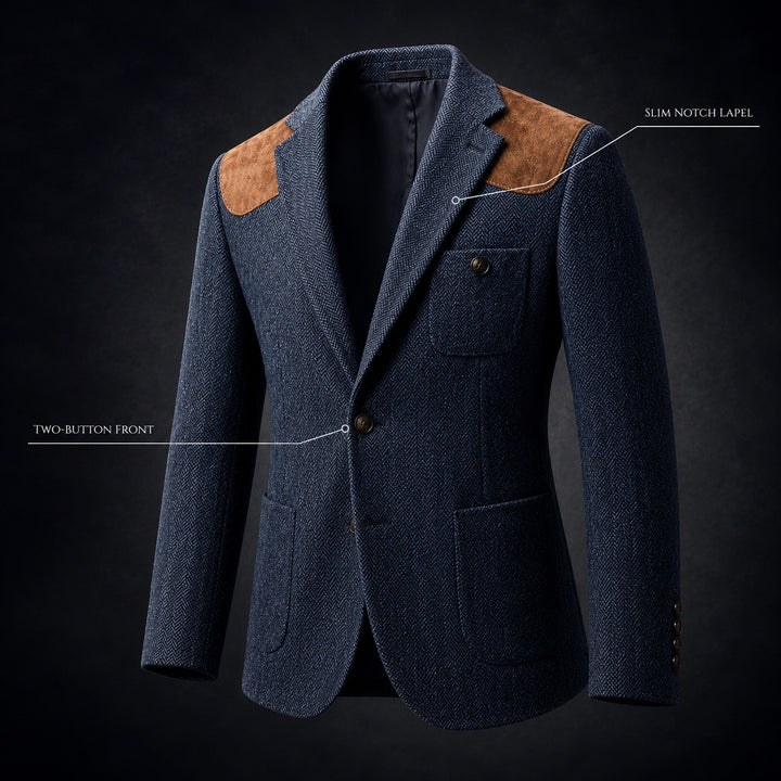 Spallina Suede-Patch Herringbone Blazer — ce_metastatic_02