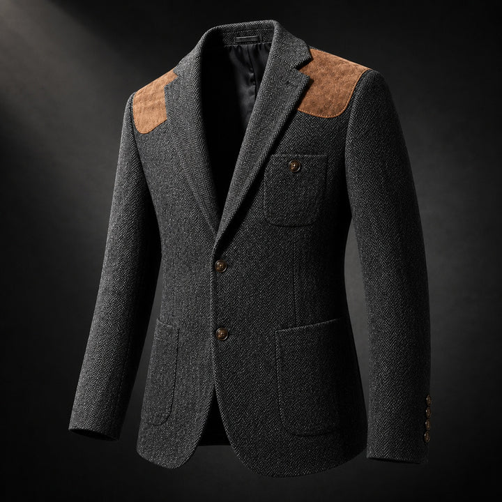 Spallina Suede-Patch Herringbone Blazer — ce_metastatic_04