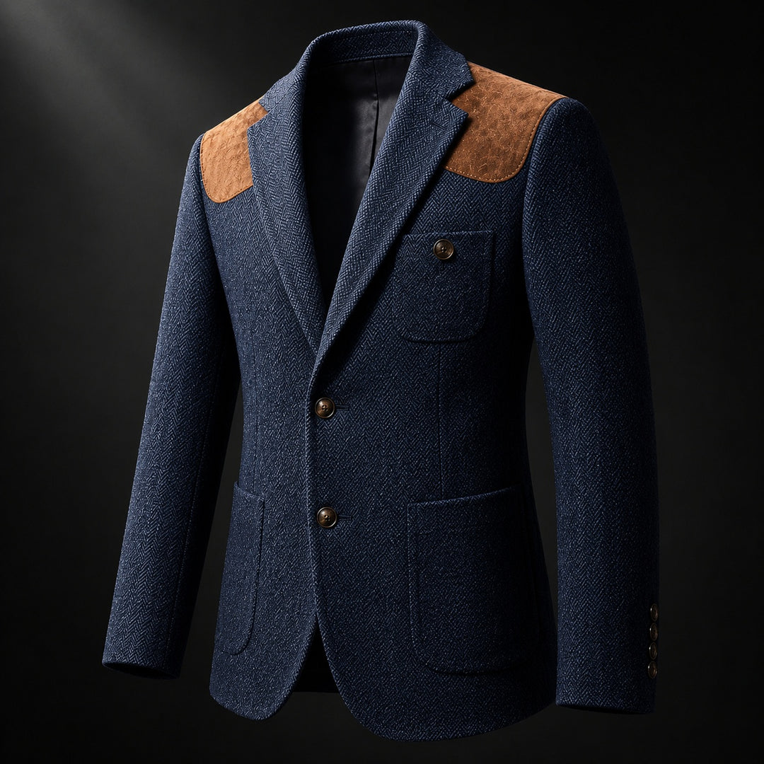 Spallina Suede-Patch Herringbone Blazer — ce_metastatic_05