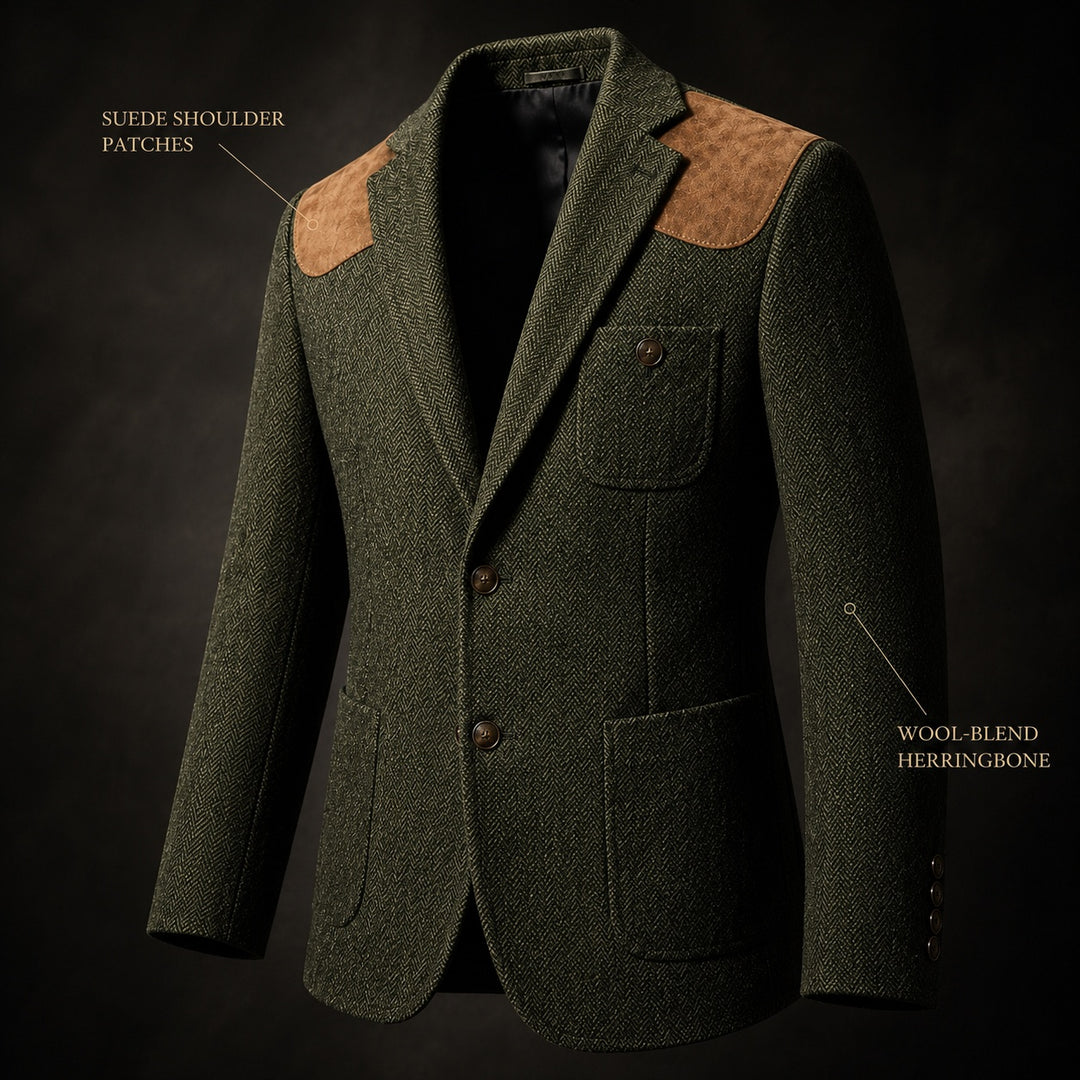 Spallina Suede-Patch Herringbone Blazer — ce_metastatic_06
