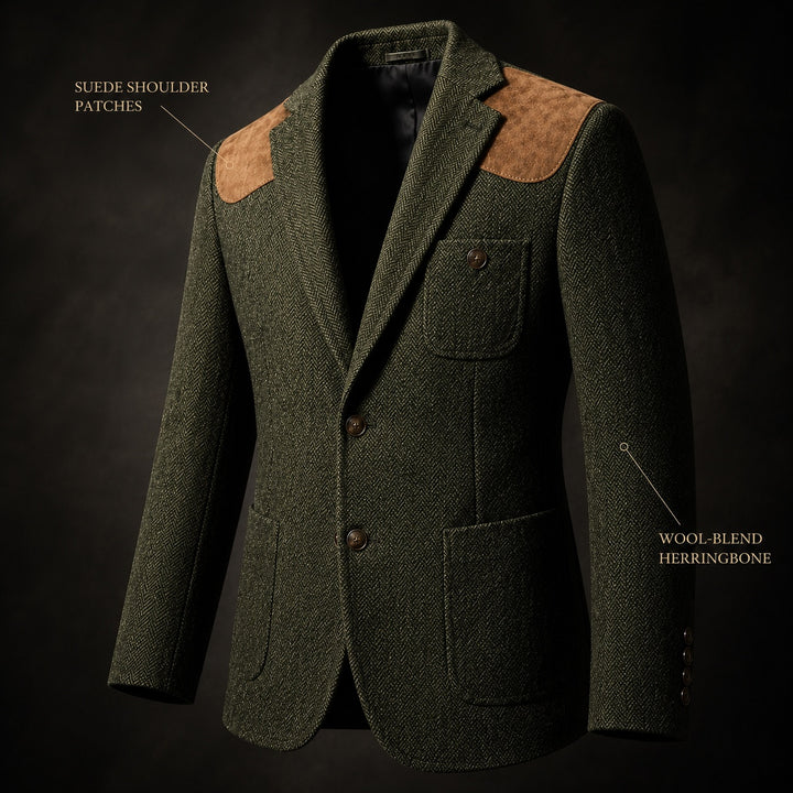Spallina Suede-Patch Herringbone Blazer — ce_metastatic_06