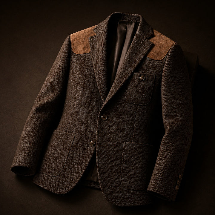 Spallina Suede-Patch Herringbone Blazer — ce_metastatic_08
