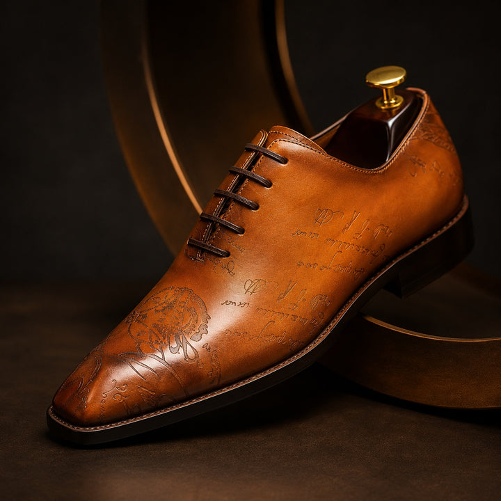 Stemma Engraved Oxford Shoes — ce_metastatic_08
