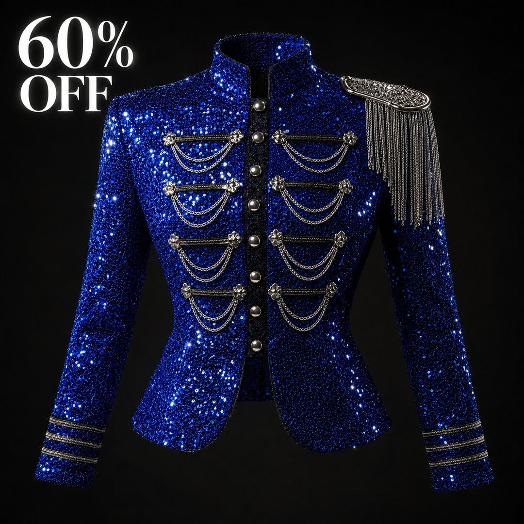 Tamburino Chain-Front Sequin Blazer — ce_metastatic_01